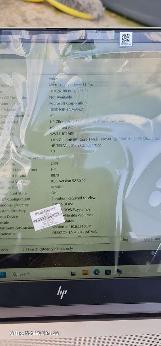 HP ZBook Fury G8 15.6' Core i7-11850H 32GB RAM 512 GiG NVMe Win 11 Pro 24H2