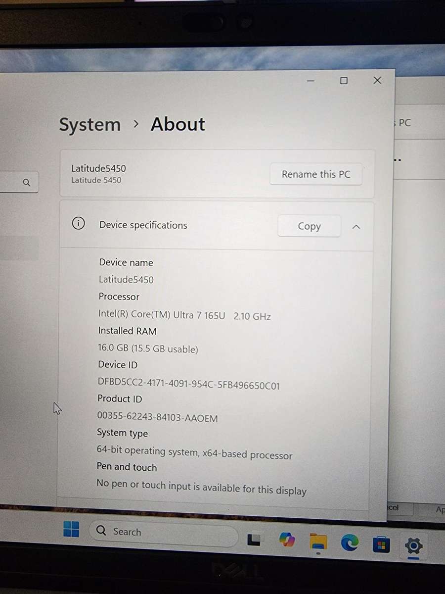 Dell Latitude 5450 14-inch Core Ultra 7 165U 16GB RAM 512GB SSD Win 11 Pro
