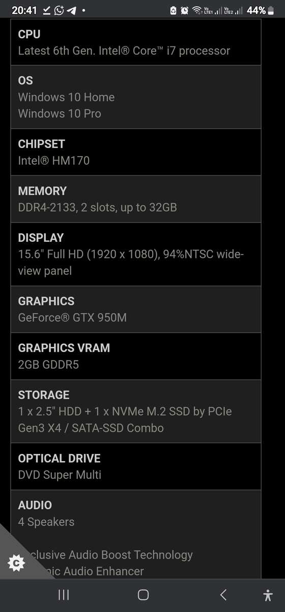 Msi Core i7 6th Gen Gaming laptop 1tb ssd 12gig ram