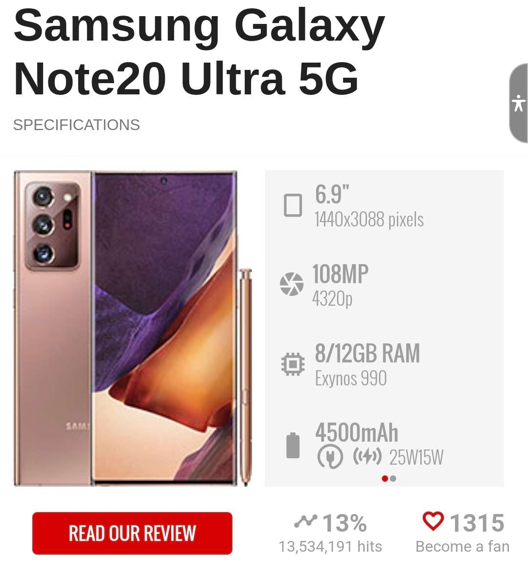 GALAXY NOTE 20 ULTRA 5G DUAL SIM 256 STORAGE  12 GIG RAM