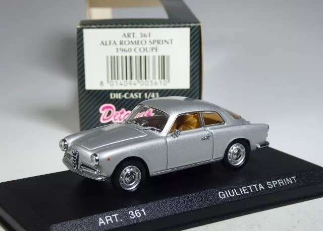 Alfa Romeo Sprint Coupe 1960 Detail Cars Silver 1-43 Boxed