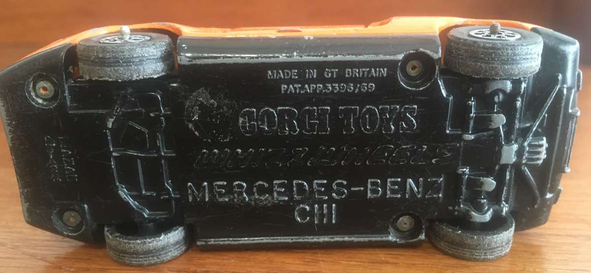 Mercedes Benz C111 Corgi Toys Played with Orange 1-43 Lose