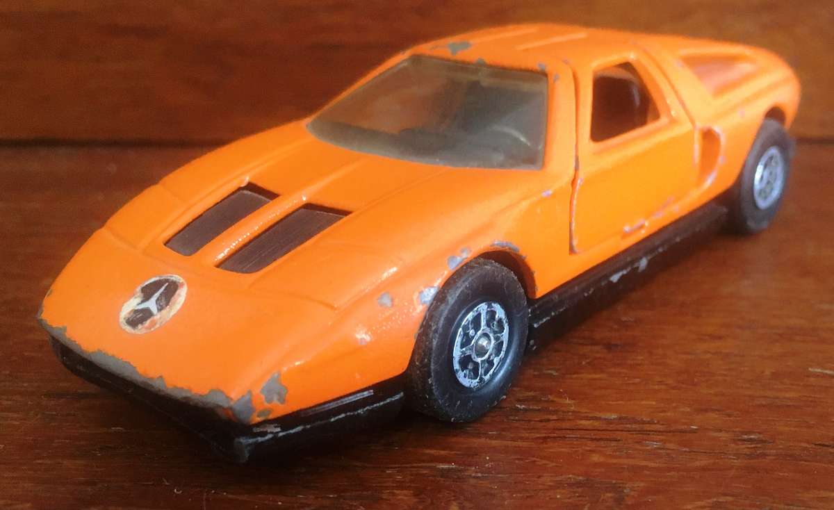 Mercedes Benz C111 Corgi Toys Played with Orange 1-43 Lose