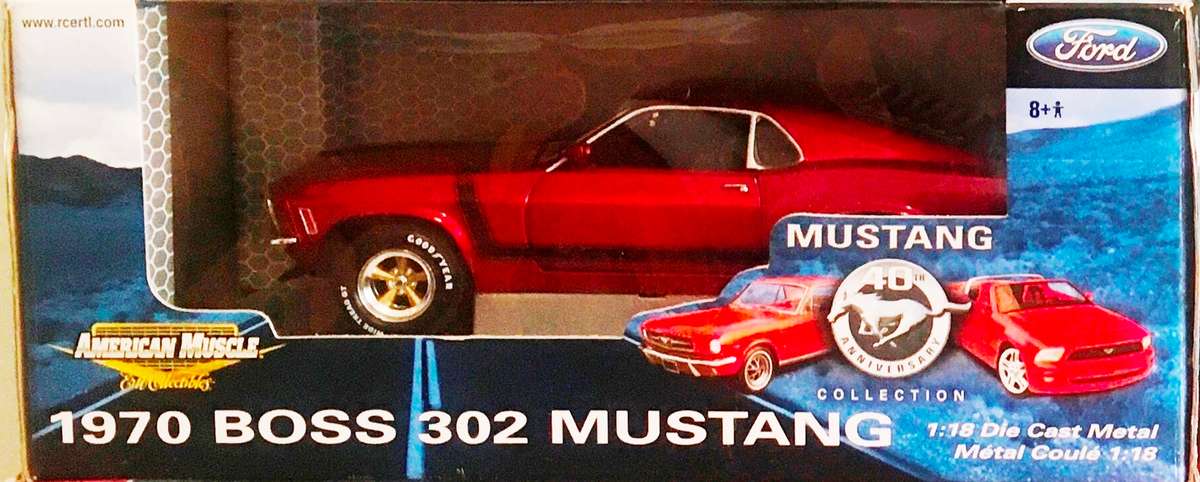 Mustang 1-18 1970 Boss 302 ERTL Red Boxed