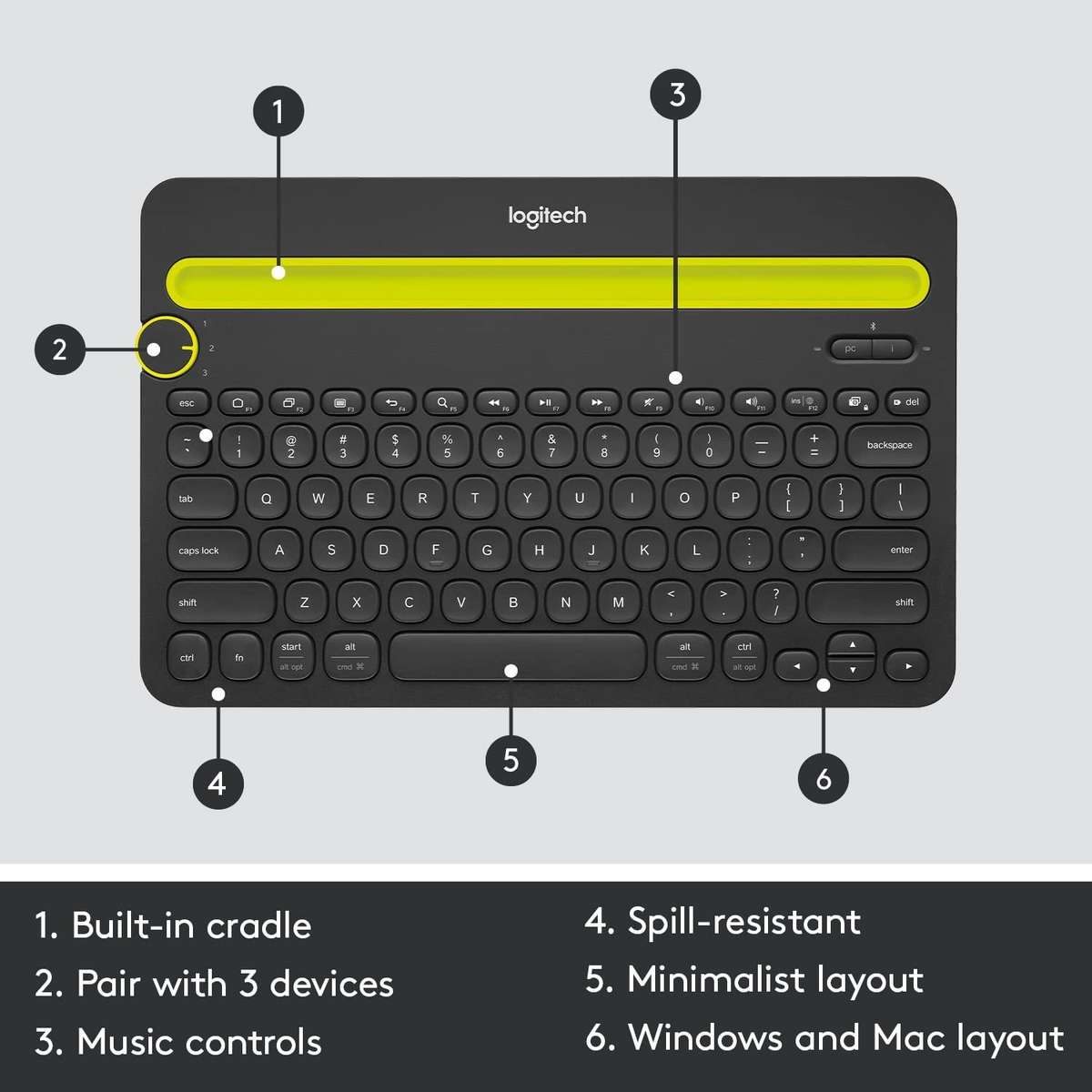 Logitech K480 bluetooth wireless keyboard