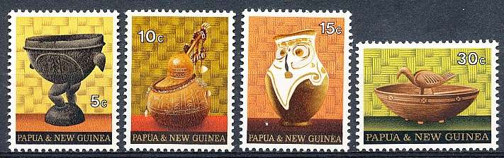 PAPUA NEW GUINEA 1970 -   Native Artifacts  FULL  SET    -   FINE MINT