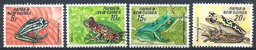 PAPUA NEW GUINEA 1968  -    Frogs   FULL  SET    -   FINE USED