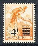 PAPUA NEW GUINEA 1957  -  4c  Issue of 1952 Surcharged     -  FINE MINT