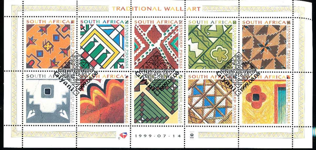 RSA  - 1999  -  Traditional Wall Art   FULL SHEET  - FINE  CTO  USED