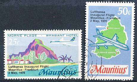 MAURITIUS  - 1970   Lufthansa Flight, Mauritius-Frankfurt  FULL SET -  FINE USED
