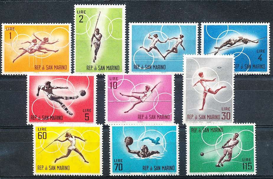 SAN MARINO  1963  - Olympic Games - Tokyo   FULL SET     - FINE  MINT