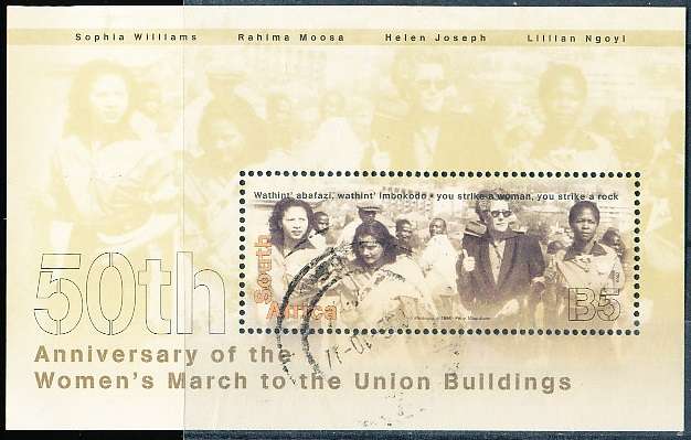 RSA -  2006  - Women's March to the Union Buildings  MINI-SHEET  - FINE  POSTALLY USED