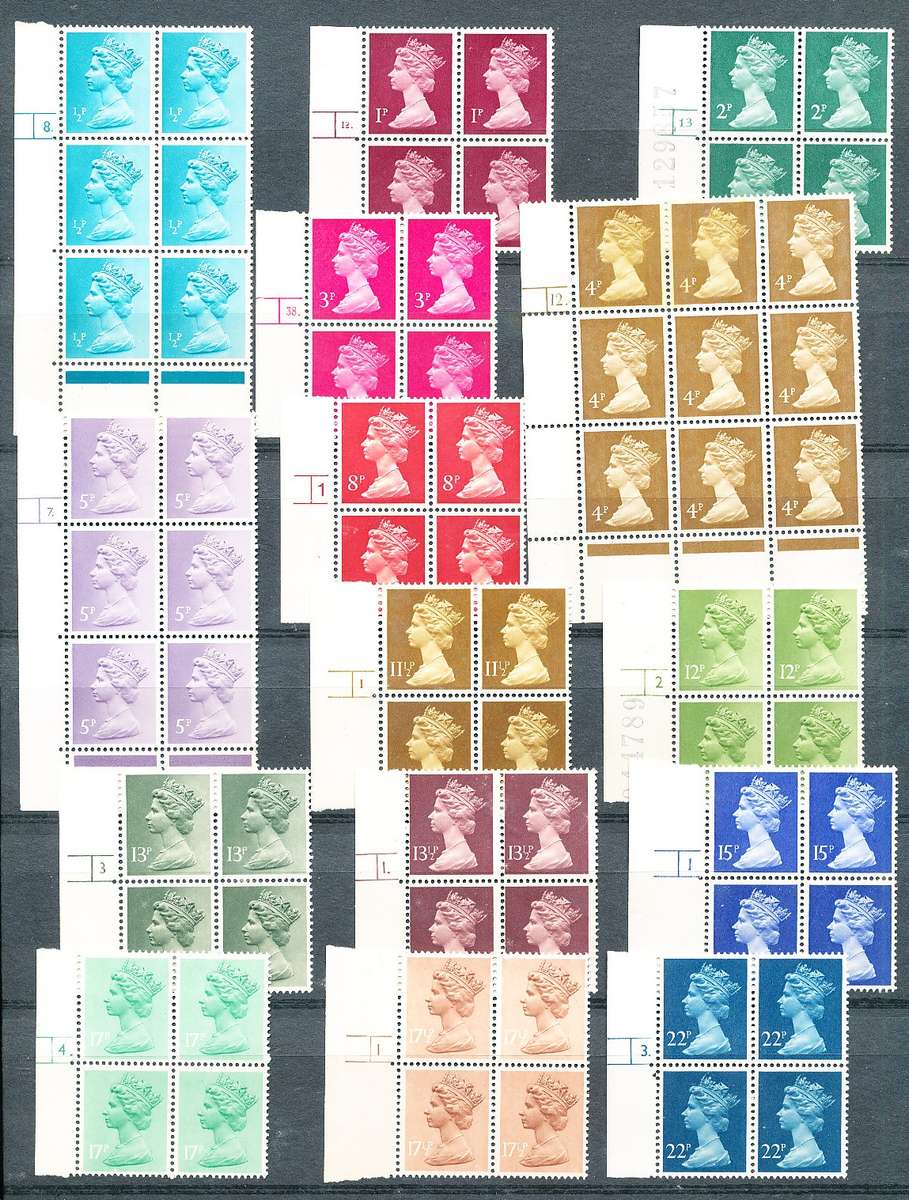 GB -  QE  -  SELECTION of  NUMBERED BLOCKS   - FINE MINT