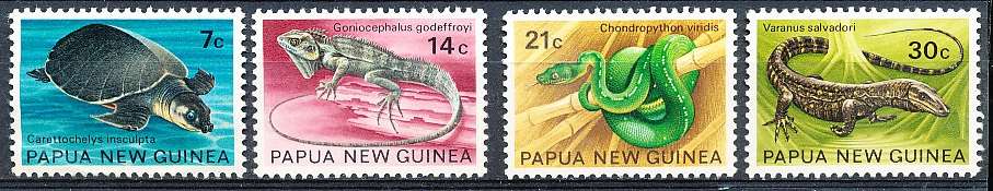 PAPUA NEW GUINEA 1972 -  Fauna Conservation - Reptiles  FULL  SET    -   FINE MINT