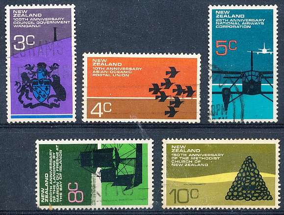 NEW ZEALAND   - 1972     Anniversaries SET  -    FINE USED