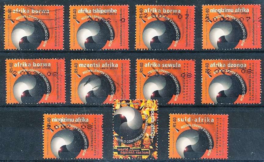 RSA -  2001  -   World Conference Against Racism   SET  - FINE  POSTALLY  USED