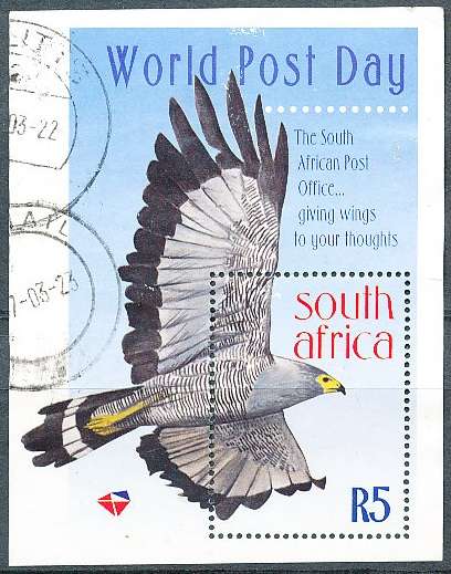 RSA -  1998  -  World Post Day  MINI-SHEET - FINE  USED
