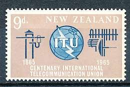 NEW ZEALAND   - 1965  Anniversary of I.T.U    -  MINT