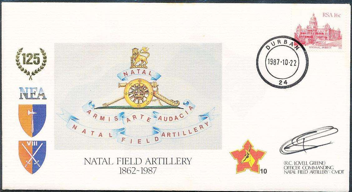 RSA   -  SA  ARMY   COVER   no 10   -   SIGNED