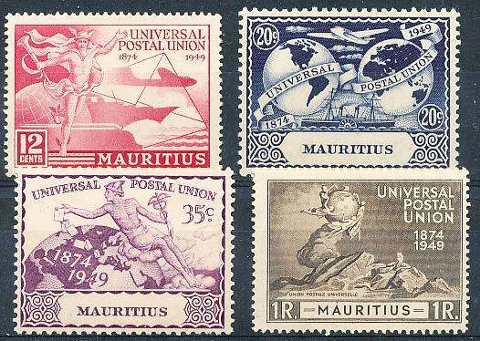 MAURITIUS  - 1948    Anniversary of U.P.U.  FULL SET -    MINT