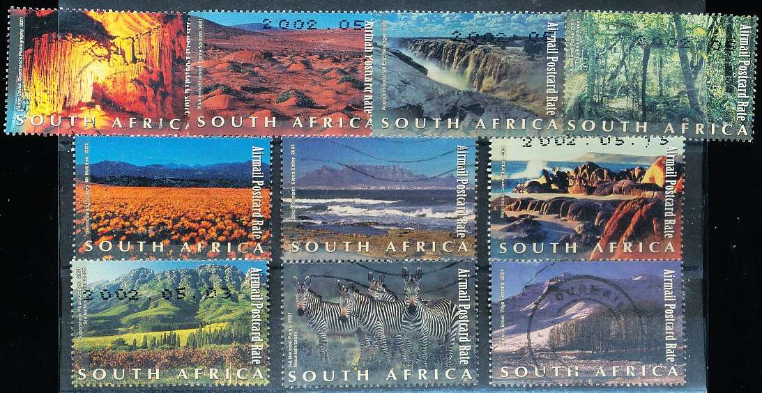 RSA -  2001  -   Natural Wonders of South Africa   SET  - FINE  POSTALLY  USED