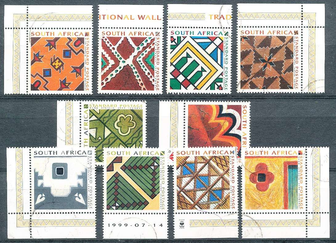 RSA  - 1999  -  Traditional Wall Art   FULL SHEET  - FINE  POSTALLY USED