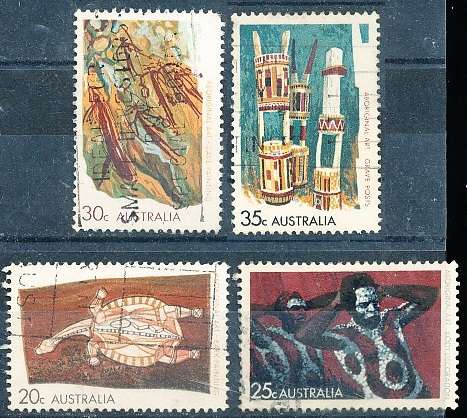 AUSTRALIA  1971 -  Art of Australian Aborigines  SET   -  FINE USED