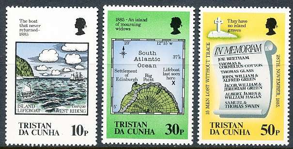 TRISTAN da CUNHA  - 1985     Loss of Lifeboat   SET  -  FINE  MINT