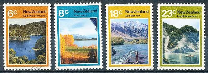 NEW ZEALAND   - 1972    Lake Scenes     SET -     FINE USED