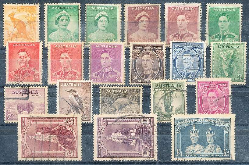 AUSTRALIA  1937 -   Definitives  BASIC   SET  FINE  USED