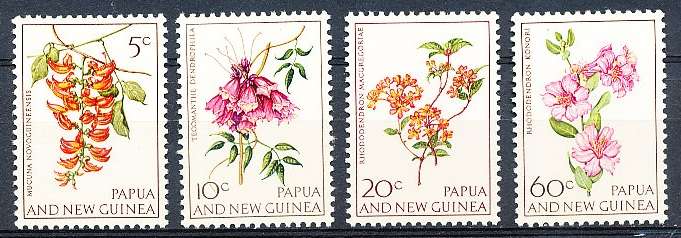 PAPUA NEW GUINEA 1966  -    Flowers    FULL  SET    -  FINE  MINT
