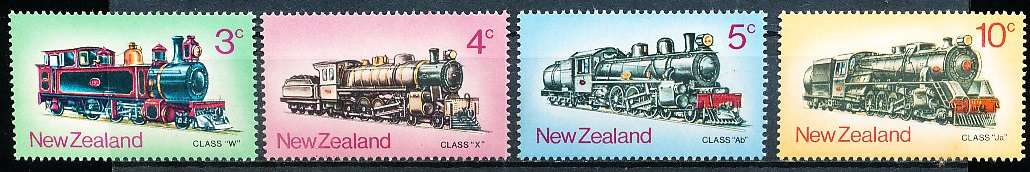 NEW ZEALAND   - 1973    Trains  SET  -    FINE MINT