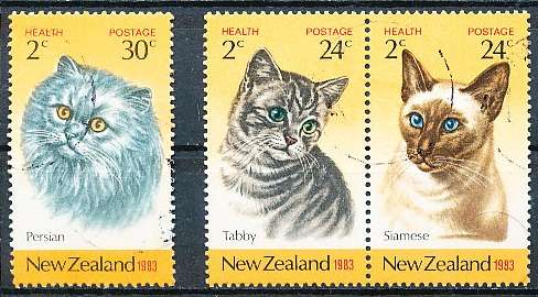 NEW ZEALAND   - 1983   Health Stamps - Cats   -   FINE USED