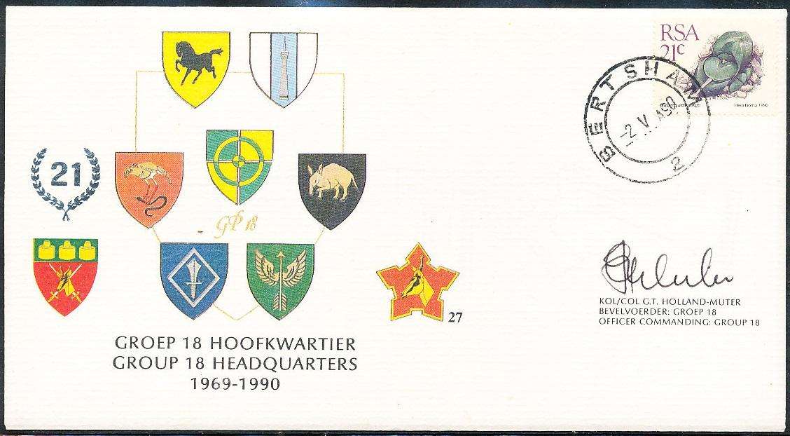 RSA   -  SA  ARMY   COVER   no 27  -    SIGNED