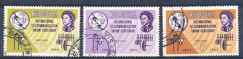 RHODESIA   - 1965   Anniversary of I.T.U  FULL SET  -   FINE USED