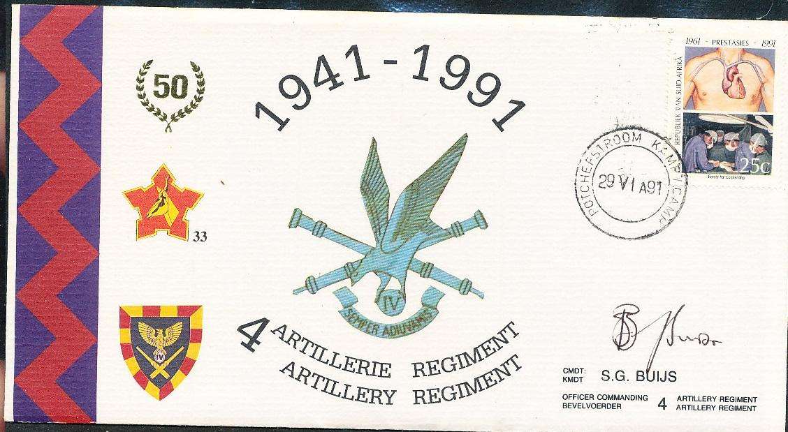 RSA   -  SA  ARMY   COVER   no 33  -    SIGNED