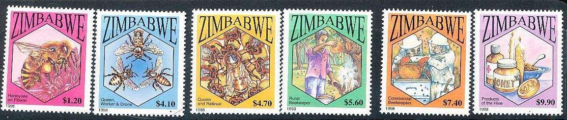 ZIMBABWE 1998  -    Bee and Bee-keeping  FULL  SET    -  FINE   MINT
