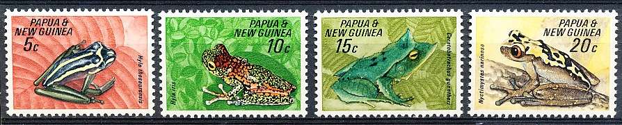 PAPUA NEW GUINEA 1968  -    Frogs   FULL  SET    -   FINE MINT