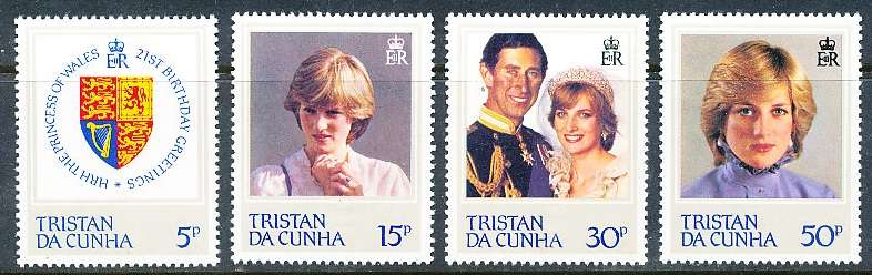 TRISTAN da CUNHA  - 1982  Princess Diana of Wales    SET  -    FINE  MINT