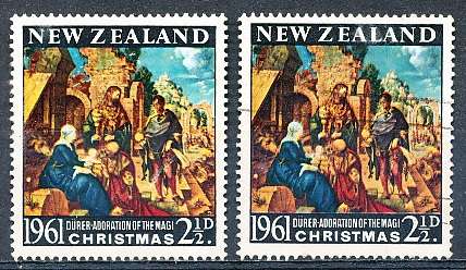 NEW ZEALAND   - 1961     Christmas - Painting  -  MINT and  FINE USED
