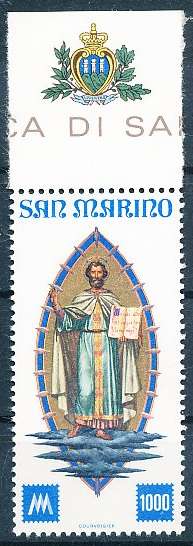 SAN MARINO  1977  -  Anniversary of San Marino Stamps  SINGLE ISSUE     - FINE  MINT