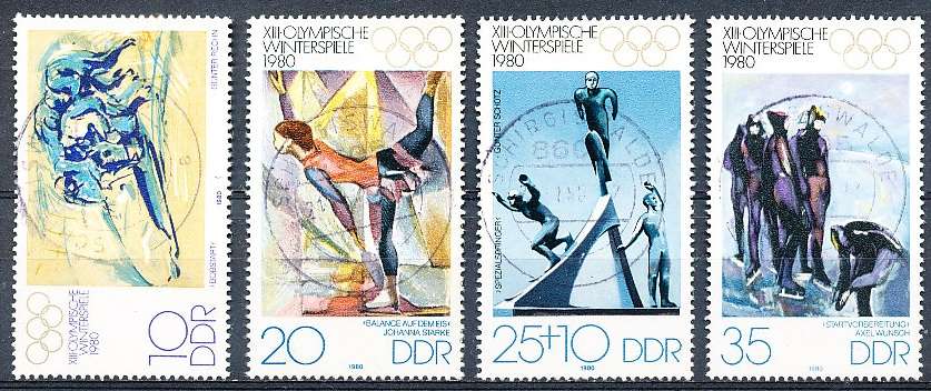 GERMANY  DDR   1980  -   Winter Olympic Games  New York  FULL SET    -  FINE  USED