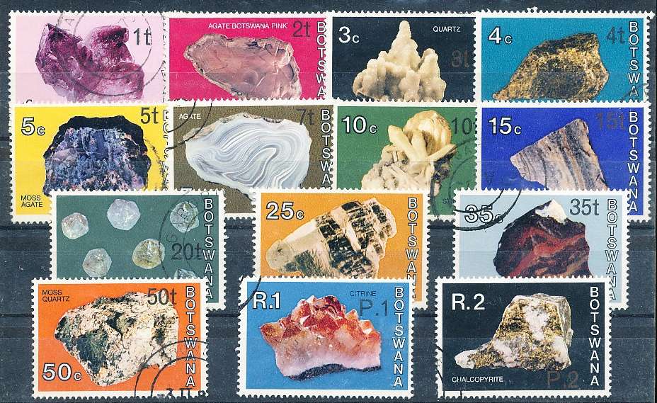 BOTSWANA  1974  -     Botswana Minerals  NEW CURRENCY  SET     -  FINE   USED