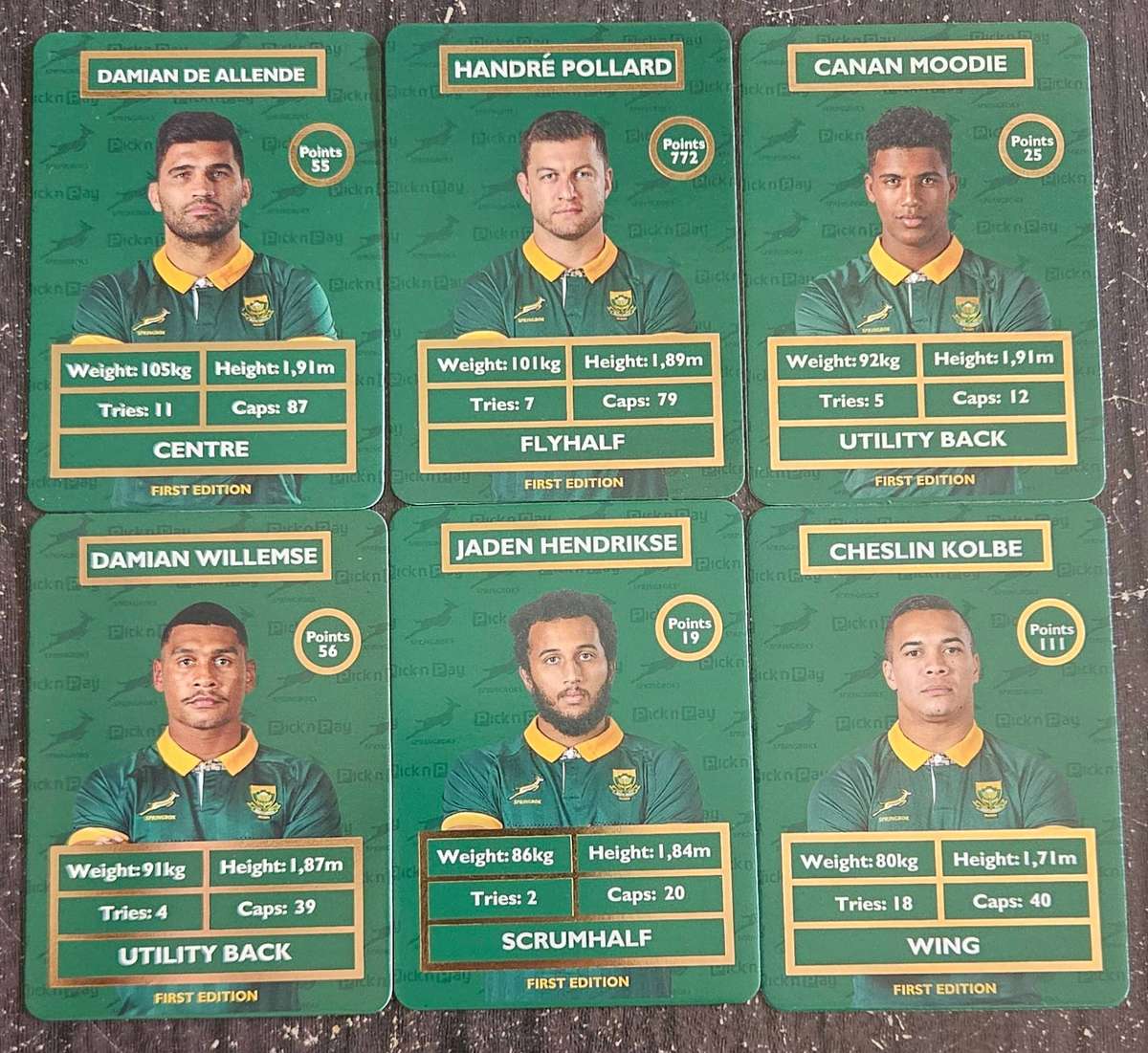 Rugby cards Pick n Pay New edition 1