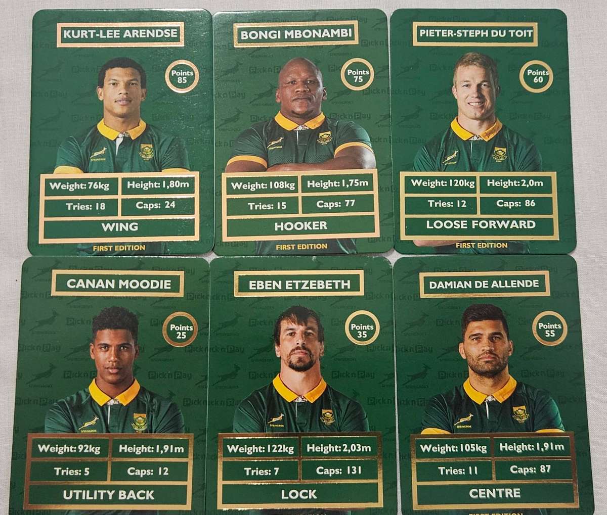 Rugby cards Pick n Pay New edition 1