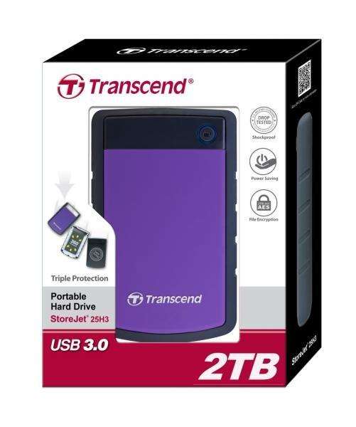 2TB EXTERNAL HARD DRIVE TRANSCEND STOREJET 25H3 Blue