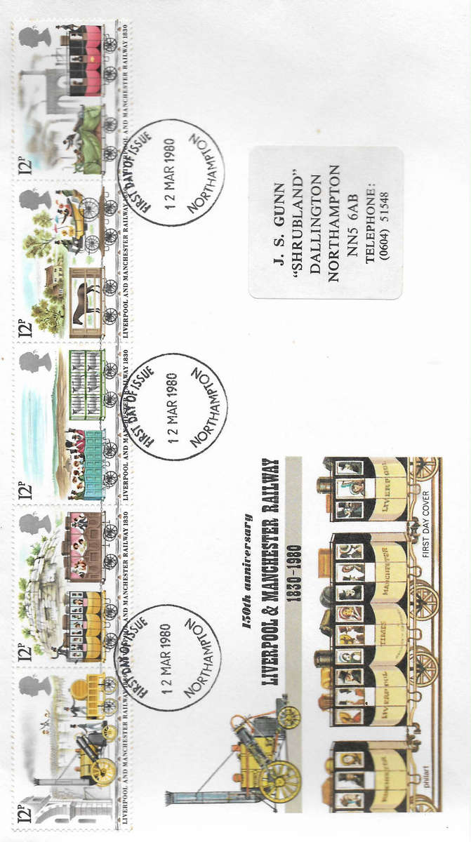 Great Britain 1980 Liverpool + Manchester Railway FDC