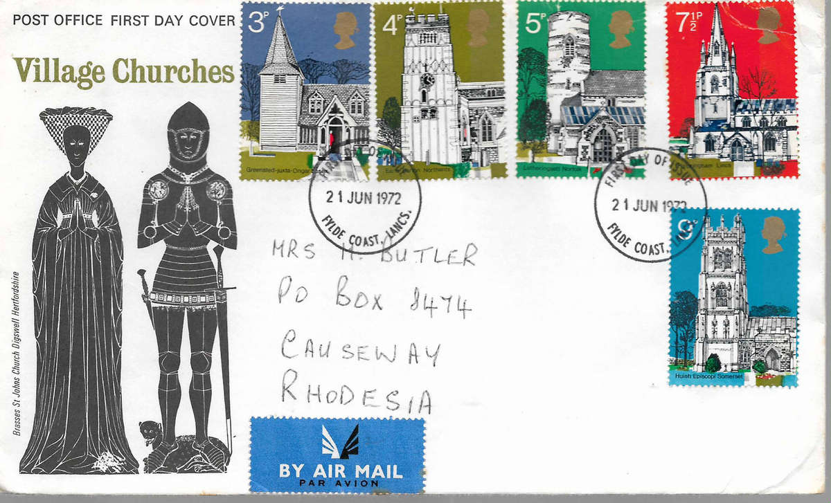 Great Britain 1972 Village Churches FDC