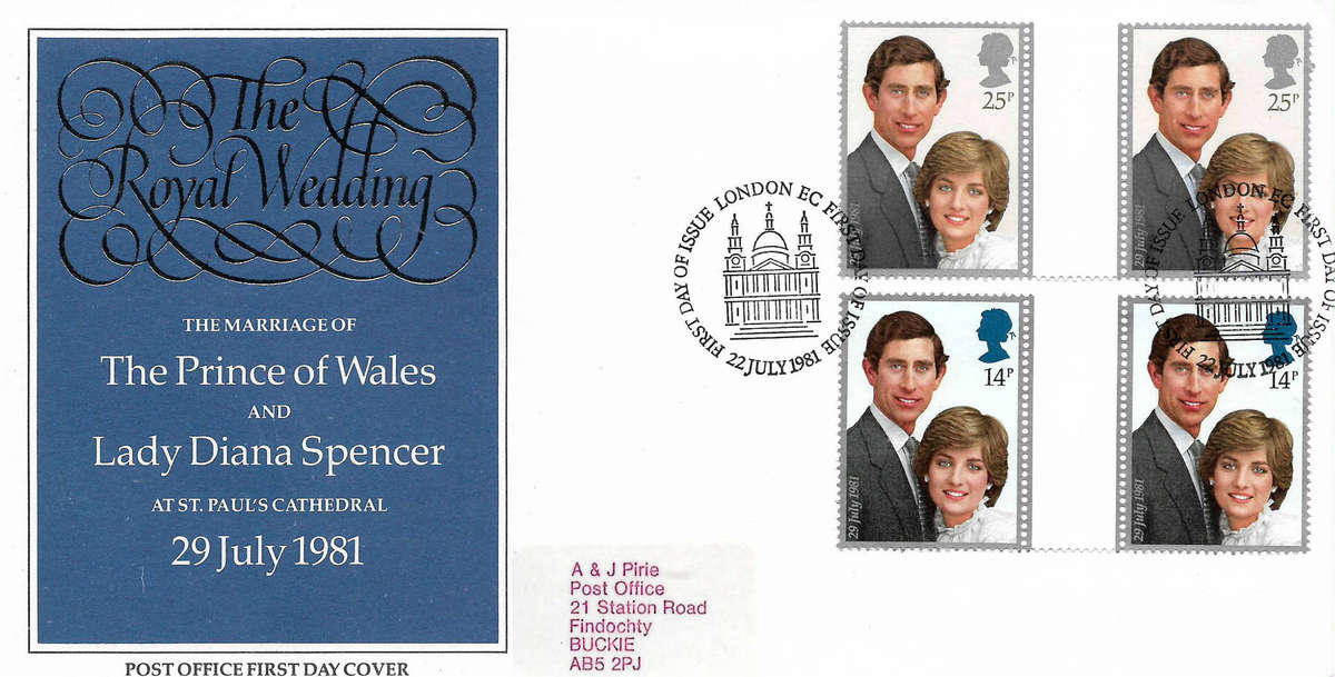 1978 Royal Wedding Gutter Pairs FDC