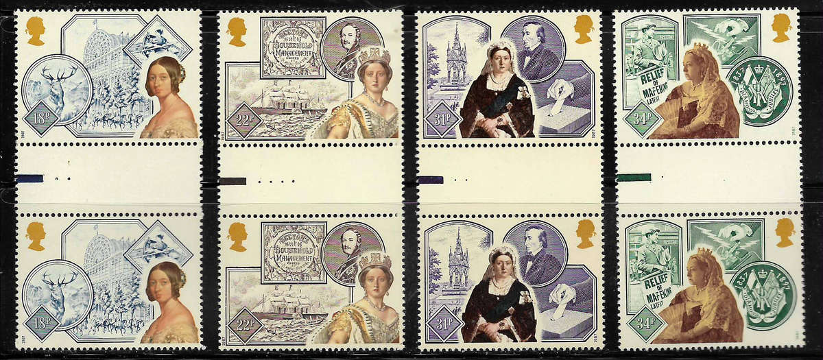 Great Britain 1987 Victoria's Accession gutter pairs